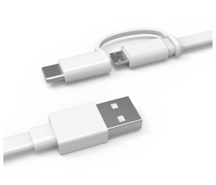 Huawei 2 in 1 Type C and Micro USB Cable - White - Zoom Image 3