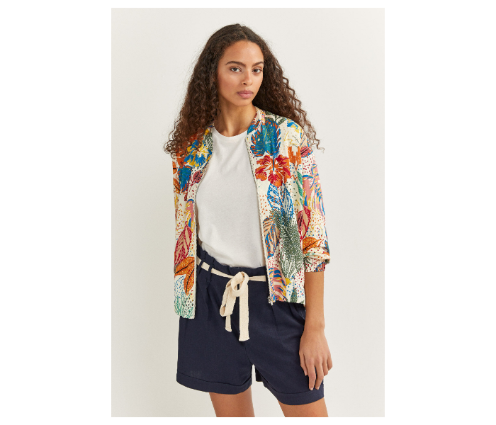 Springfield SS20 Floral Jacket Small For Women - Beige - Zoom Image 3