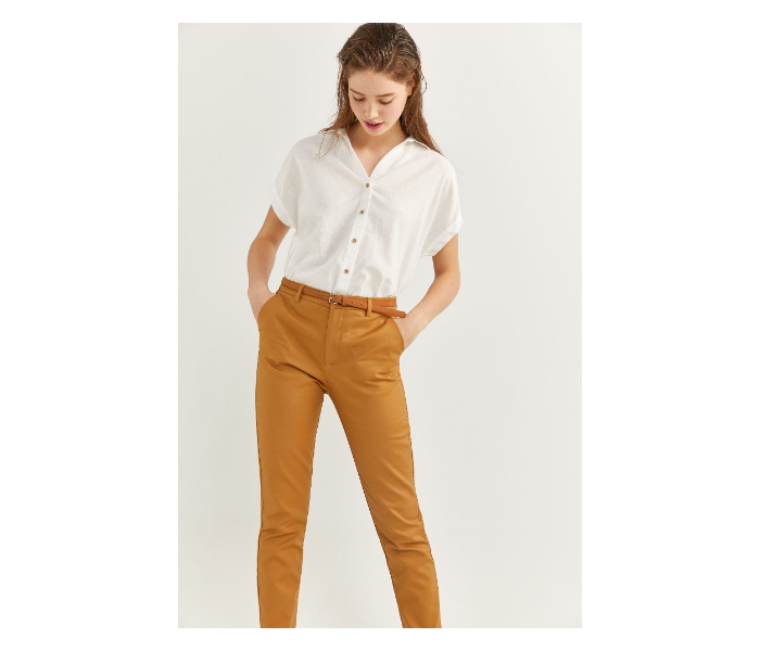 Springfield SS20 Plain Trouser Pant EU 38 For Women - Camel - Zoom Image 3