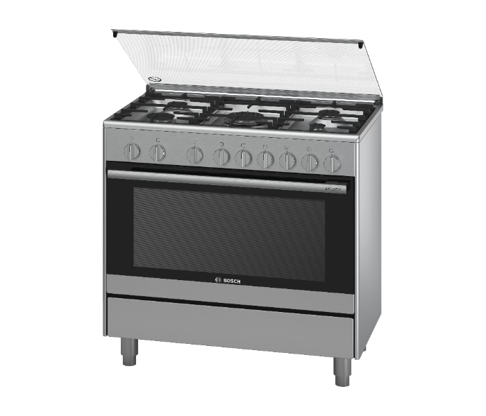 Bosch HSG736357M 90 Cm Series 2 Gas Range Cooker - Stainless Steel and Black - Zoom Image 1