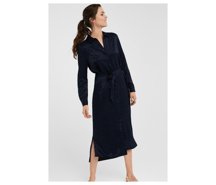 Springfield SS19 Knit Dress With Tie Up EU 40 For Women - Navy - Zoom Image 2