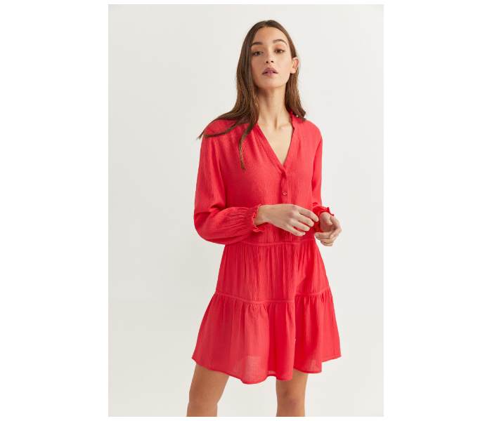 Springfield SS20 Full Sleeve Mini Knit Dress EU 40 For Women - Red - Zoom Image 2