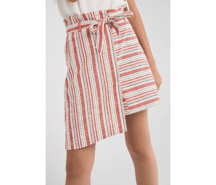 Springfield SS19 Striped Mini Skirt Small For Women - White and Pink - Zoom Image 4