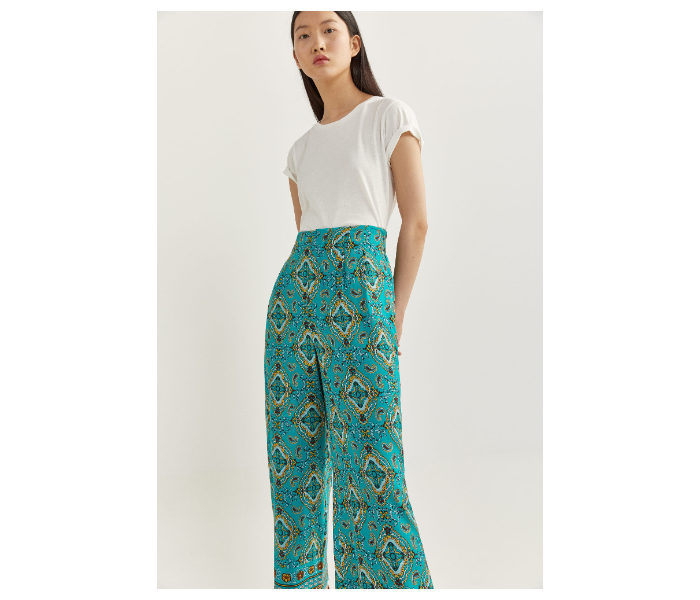 Springfield SS20 Printed Cotton Fancy Pant EU 36 For Women - Light Green - Zoom Image 2