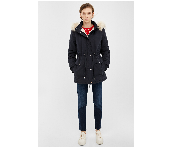 Springfield AW19 Solid Winter Jacket EU 38 For Women - Black - Zoom Image 3