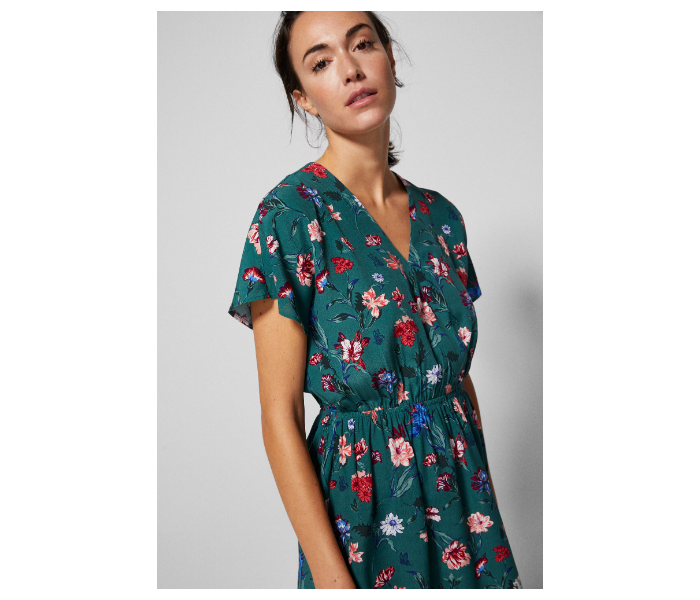 Springfield AW18 Floral Knit Dress EU 42 For Women - Green - Zoom Image 2