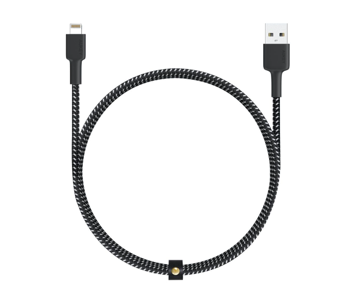 Aukey BAL4B 2m MFi Lightning 8 pin Sync and Charging Cable Braided Cable - Black - Zoom Image 1