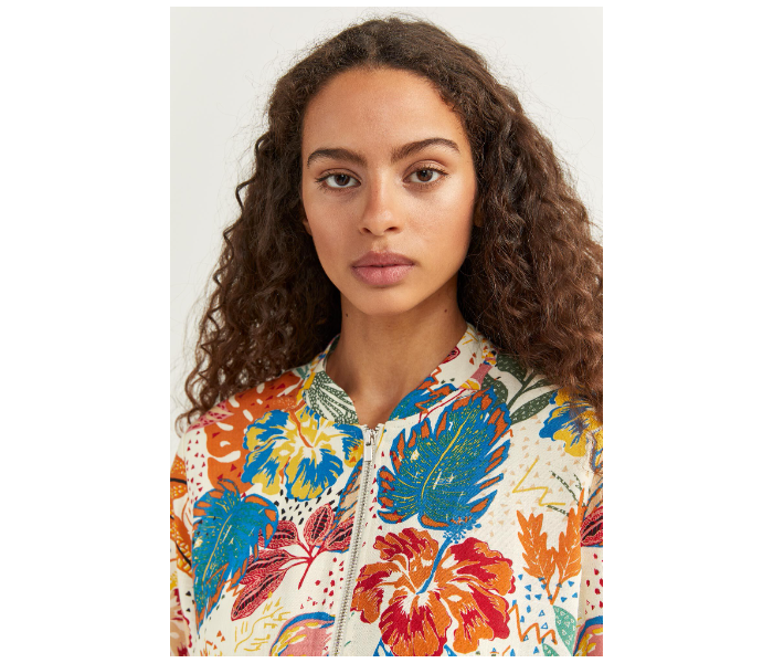 Springfield SS20 Floral Jacket X-Large For Women - Beige - Zoom Image 4