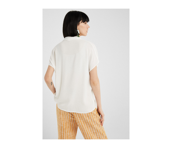 Springfield SS19 Plain Short Sleeve Shirt EU 38 For Women - White - Zoom Image 4