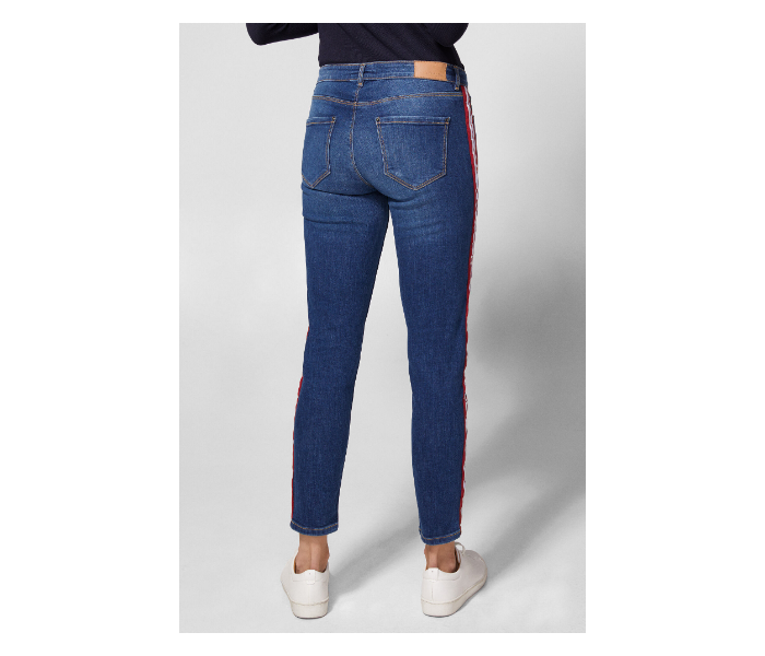 Springfield AW18 Fancy Denim Trouser EU 42 For Women - Blue and Red - Zoom Image 2