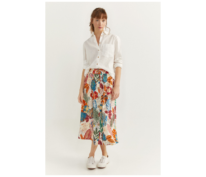 Springfield SS20 Printed Midi Skirt EU 38 For Women - Ivory - Zoom Image 1