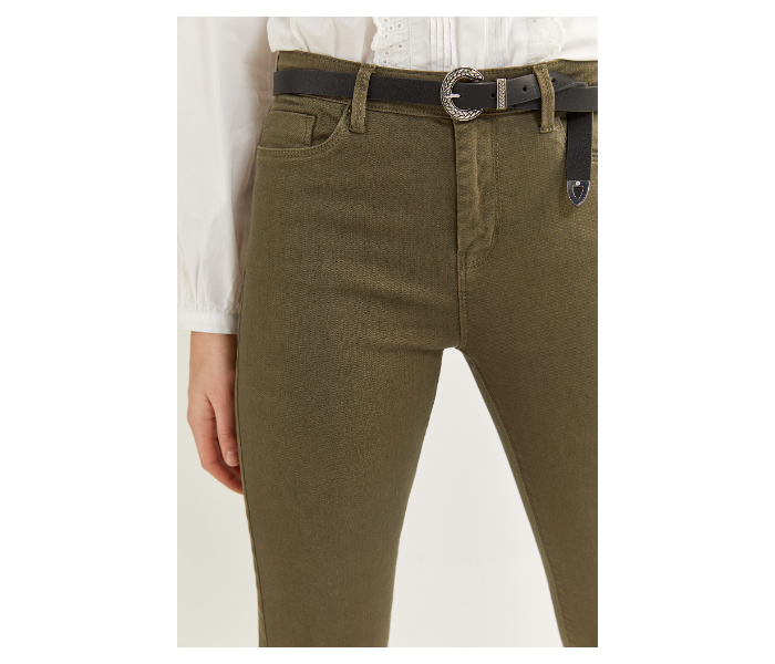 Springfield SS20 Plain Trouser EU 38 For Women - Moss Green - Zoom Image 4