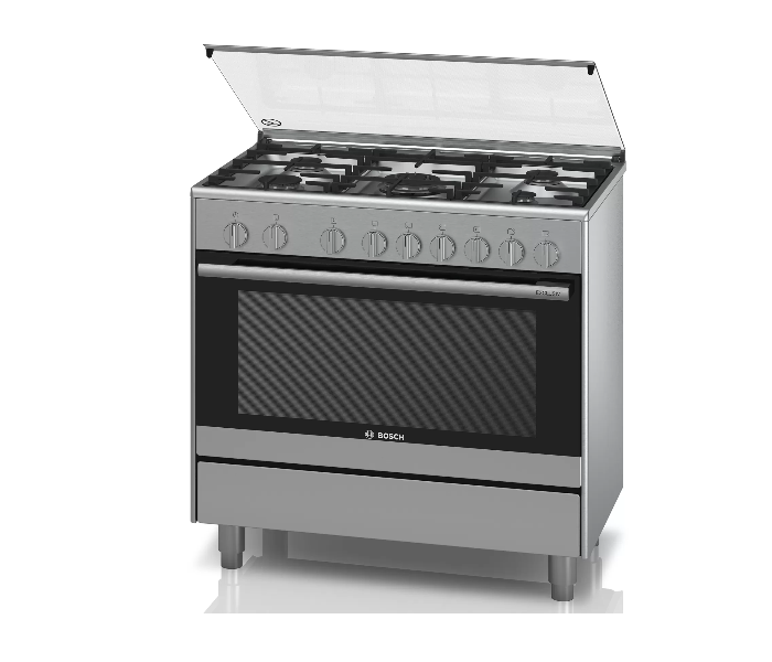 Bosch HSG736357M 90 Cm Series 2 Gas Range Cooker - Stainless Steel and Black - Zoom Image 2