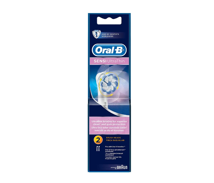 Oral-B EB60-2 Sensi Ultra Thin 2 Piece Toothbrush Replacement Head - Blue and White - Zoom Image 5