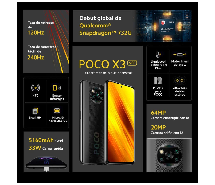 Poco X3 NFC 6GB RAM 128GB Smartphone - Shadow Gray - Zoom Image 4