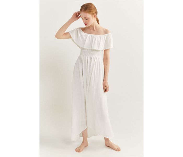 Springfield SS20 Off-Shoulder Knit Dress EU 44 For Women - White - Zoom Image 4