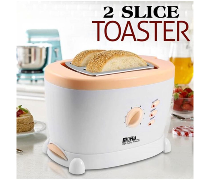 Cyber 77-TS003 2-Slice Moha Steel Toaster -White and Cream - Zoom Image 1