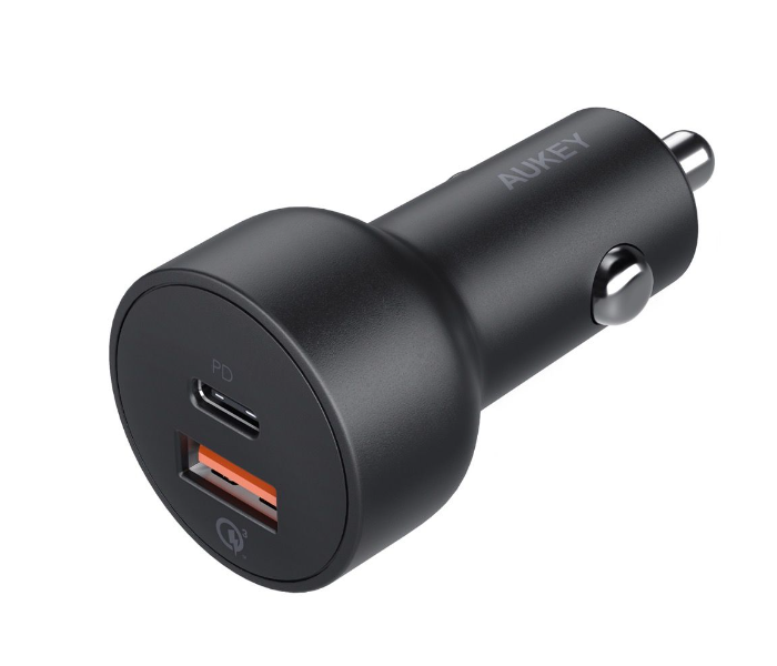 Aukey Y6B 36W USB C 2 Port Quick Charge 3.0 Car Charger - Black - Zoom Image 1