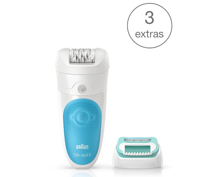 Braun SE5511 Wet and Dry Epilator with 3 Extras - White - Zoom Image 1