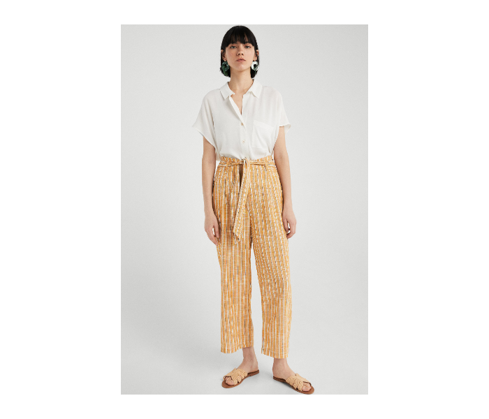 Springfield SS19 Striped Cotton Fancy Pant EU 36 For Women - Yellow - Zoom Image 1