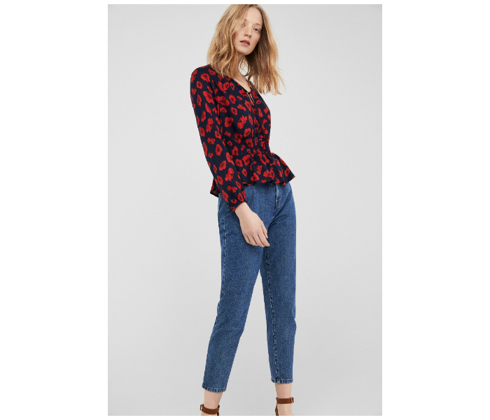 Springfield SS19 Long Sleeve Floral Blouse EU 38 For Women - Red and Black - Zoom Image 3