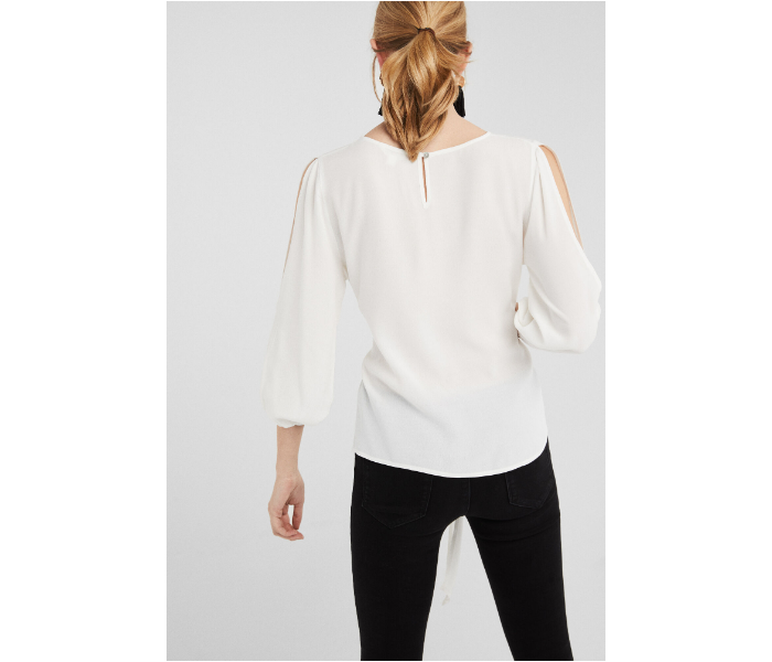 Springfield SS19 Long Sleeve Plain Blouse EU 40 For Women -White - Zoom Image 3