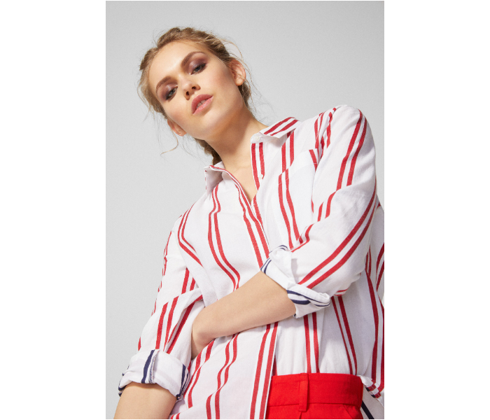 Springfield SS19 Long Sleeve Striped Blouse EU 34 For Women - Red and White - Zoom Image 1