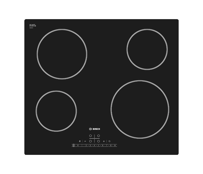 Bosch PKE611F17Q 60 Cm Series 6 Electric Hob - Black - Zoom Image 1