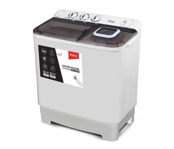 Impex IWMKW102S 10Kg Semi Automatic Washing Machine - Black and White(Delivery Available Only In India) - Zoom Image 1