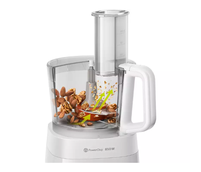 Philips HR7520-01 850 Watts Viva Collection 2 In 1 Compact Food Processor - White - Zoom Image 4