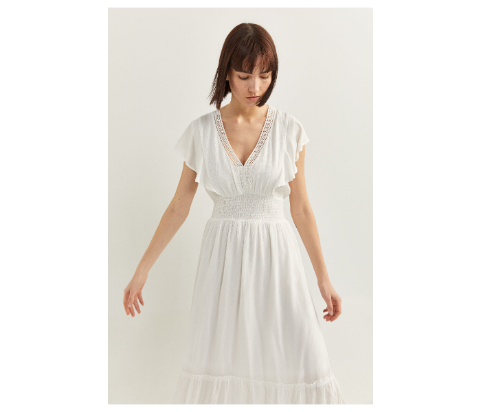 Springfield SS20 Knit Dress EU 38 For Women - White - Zoom Image 2