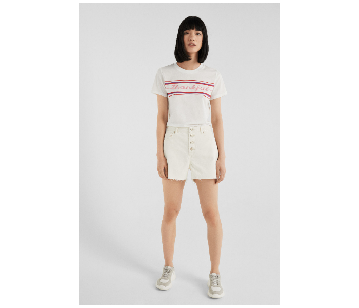 Springfield SS19 Denim Bermuda EU 40 For Women - Cream - Zoom Image 1