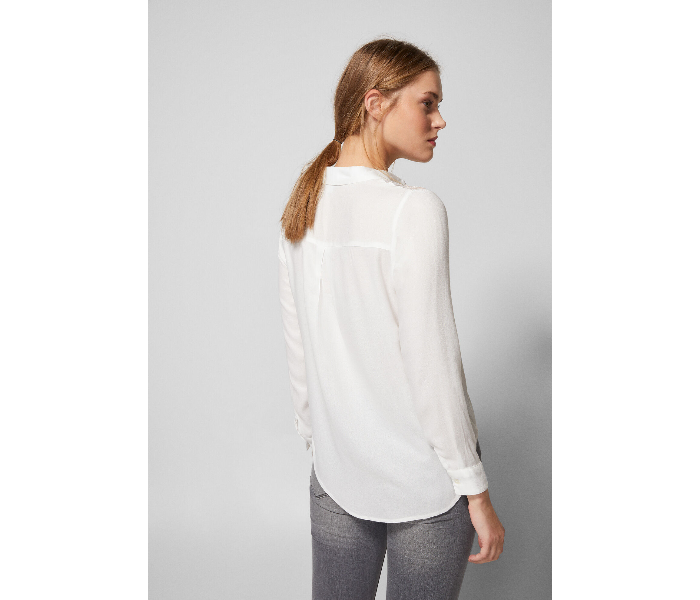 Springfield AW18 Long Sleeve Solid Blouse EU 38 For Women - White - Zoom Image 4