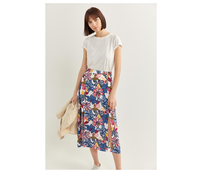 Springfield SS20 Printed Midi Slit Skirt EU 38 For Women - Blue - Zoom Image 1