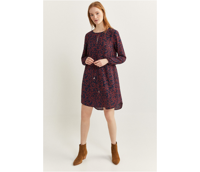 Springfield SS20 Printed Knit Dress EU 38 For Women - Blue and Brown - Zoom Image 1