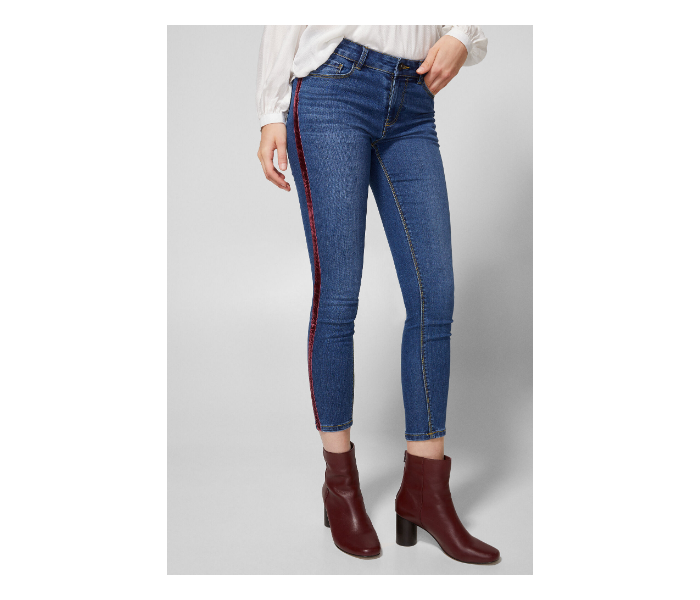 Springfield AW18 Fancy Denim Trouser EU 38 For Women - Blue and Brown - Zoom Image 3