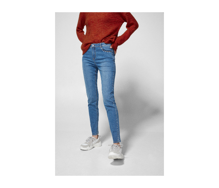 Springfield SS19 Fancy Denim Jeans EU 36 For Women - Silver and Blue - Zoom Image 4