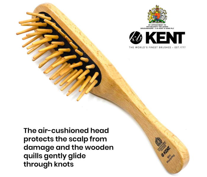 Kent KB Mini WoodyHog Detangling Beech-wood Travel Brush - Wood - Zoom Image 4