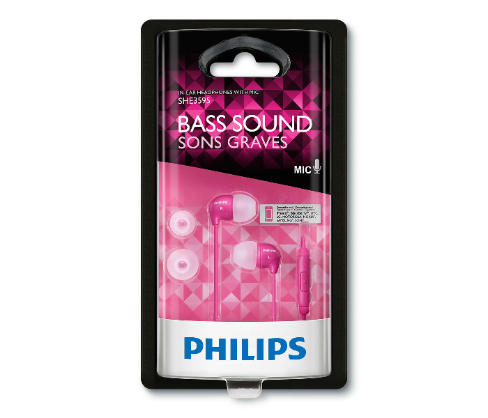 Philips SHE3595PK In Ear Headset - Pink - Zoom Image 5