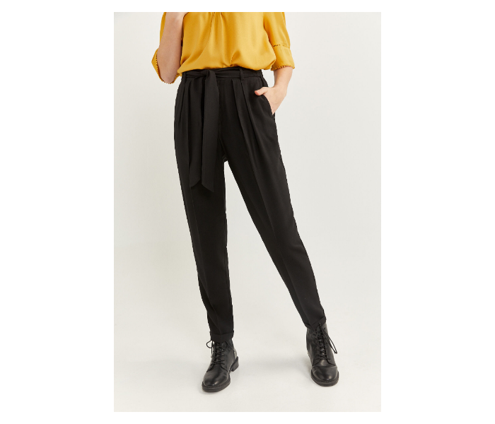 Springfield SS20 Bottom Tight Cotton Fancy Pant EU 44 For Women - Black - Zoom Image 2