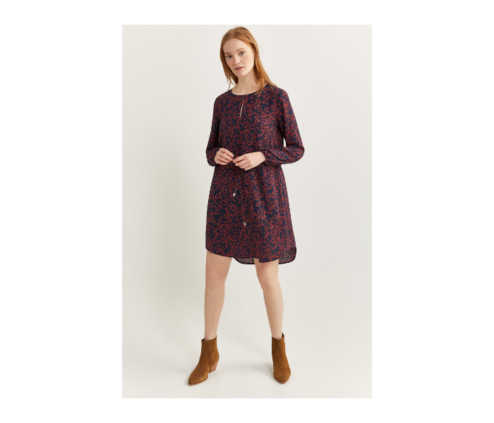 Springfield SS20 Printed Knit Dress EU 40 For Women - Blue and Brown - Zoom Image 1