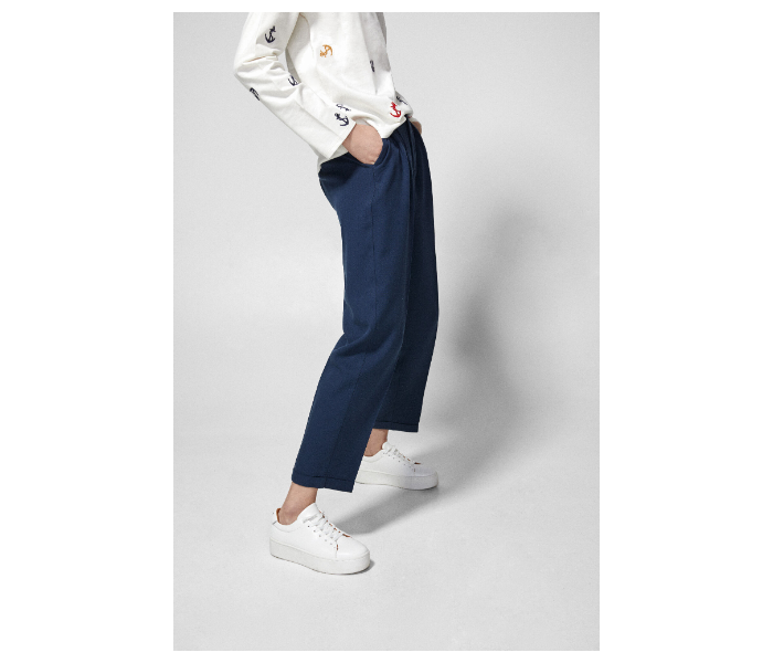 Springfield SS19 Cotton Plain Pant EU 38 For Women - Medium Blue - Zoom Image 3