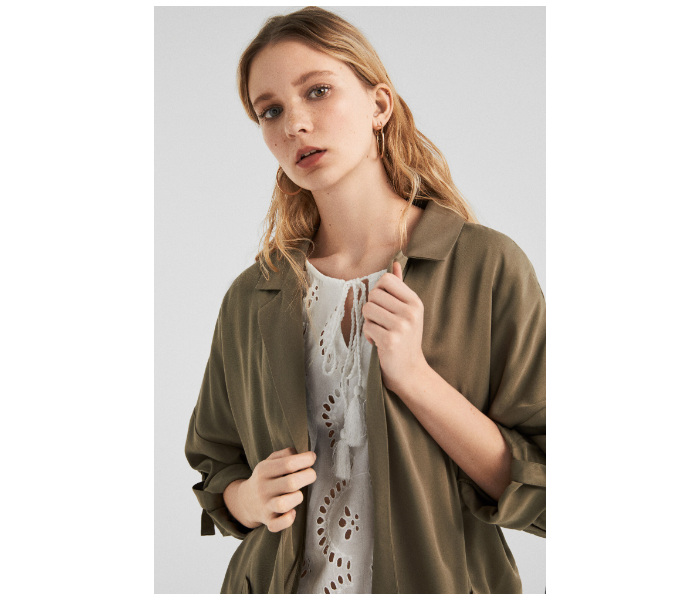 Springfield SS19 Kimonos Small For Women - Dark Khaki - Zoom Image 4