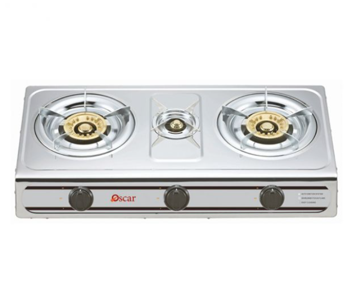 Oscar OGTSS3B 3 Burner Gas Table - Stainless Steel - Zoom Image