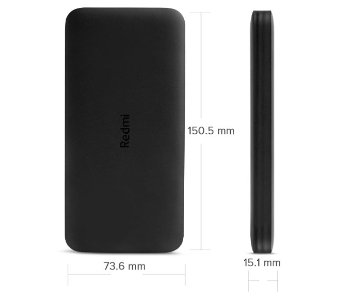 Redmi 20000mAh 18W Fast Charging Li-Polymer Power Bank USB Type C and Micro USB Ports - Black - Zoom Image 3