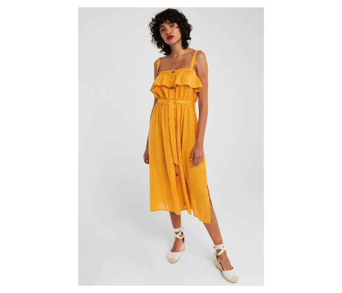 Springfield AW19 Frilled Details Knit Dress EU 40 For Women - Yellow - Zoom Image 3