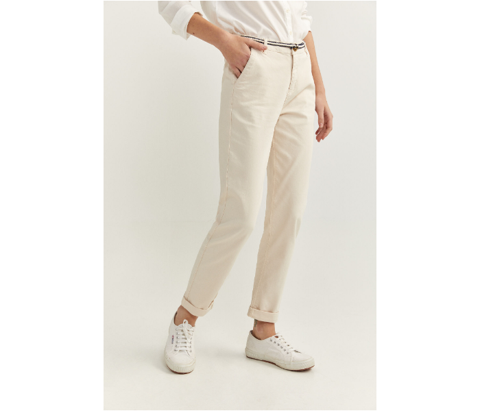 Springfield SS20 Plain Trouser Pant EU 40 For Women - Ivory - Zoom Image 3