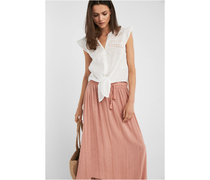 Springfield SS19 Striped Midi Skirt Large For Women - Salmon Pink - Zoom Image 3