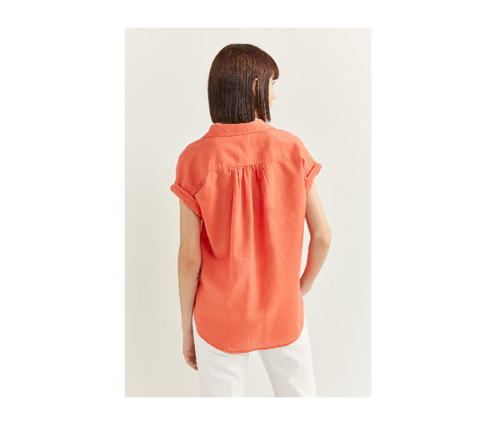 Springfield SS20 Plain Short Sleeve Blouse EU 38 For Women - Orange - Zoom Image 4