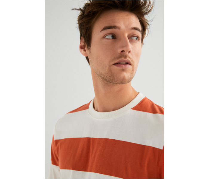 Springfield SS19 Basic Striped T-Shirt Extra Large - Orange - Zoom Image 3